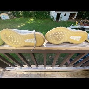 Grey and orange adidas Yeezys size 9.5 used clean no inside